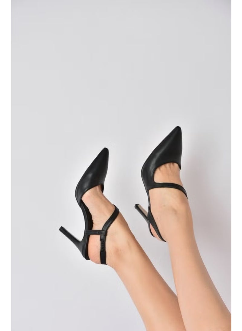 Fox Shoes Black Pointed Toe Women's Heeled Shoes K404910809 - Image 1